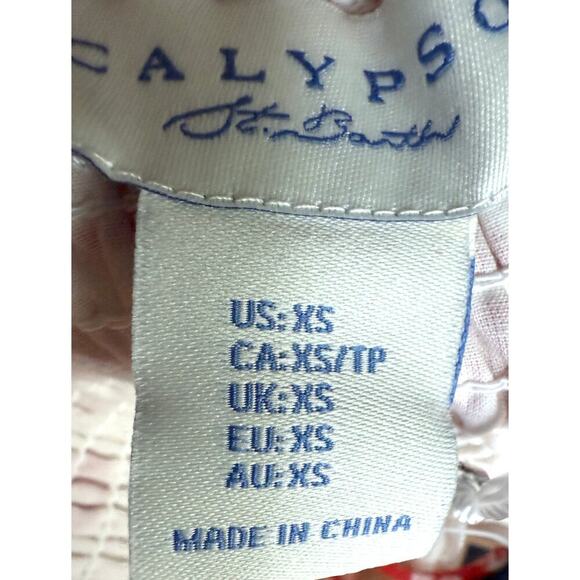 NWT Viral Calypso st Barth Shell Coral Red White Maxi Sun Dress Rio Size XS - Picture 7 of 8